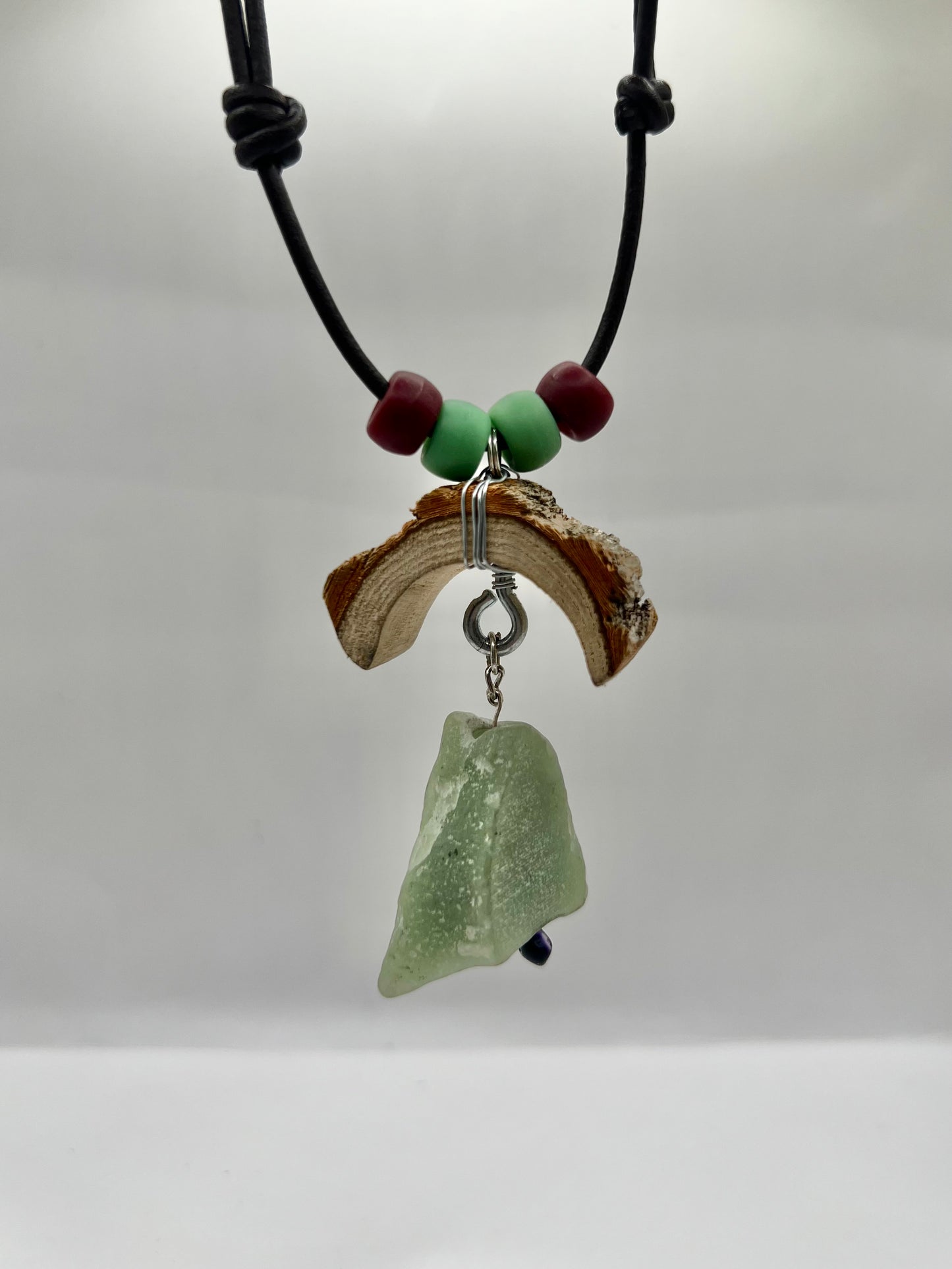 Crescent Moon Green Aventurine Pendant (Raw)