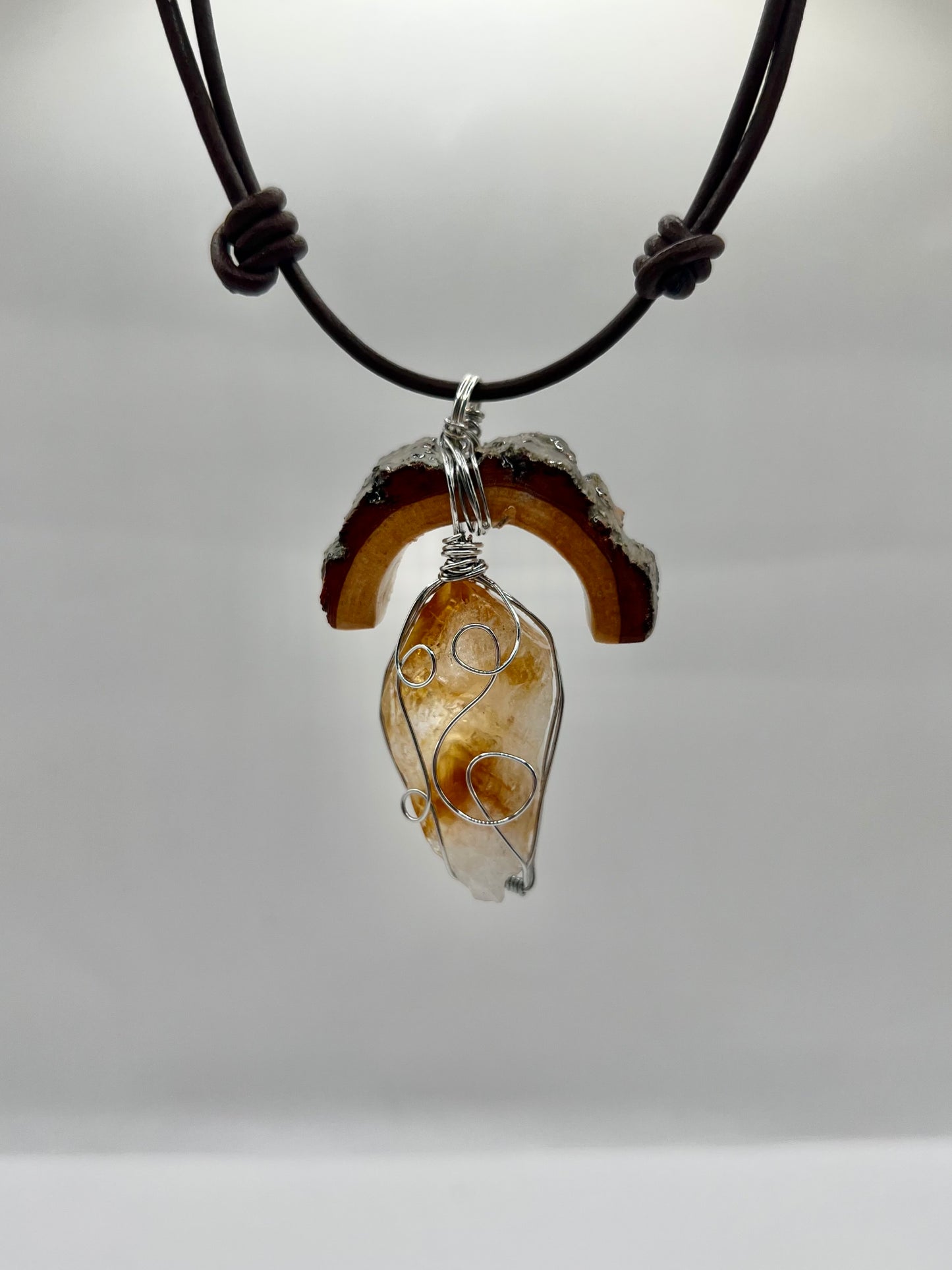 Half Moon Citrine Point Pendant (Resin)