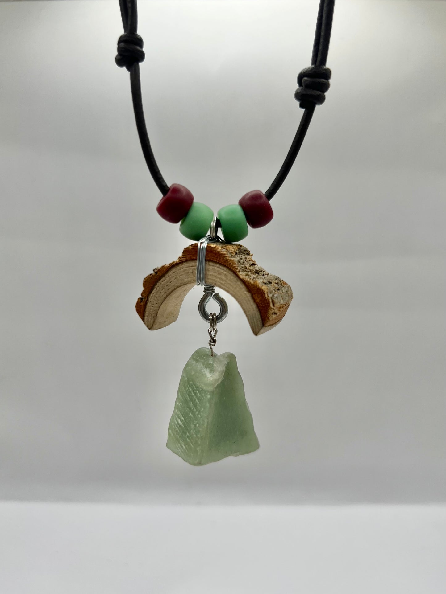 Crescent Moon Green Aventurine Pendant (Raw)