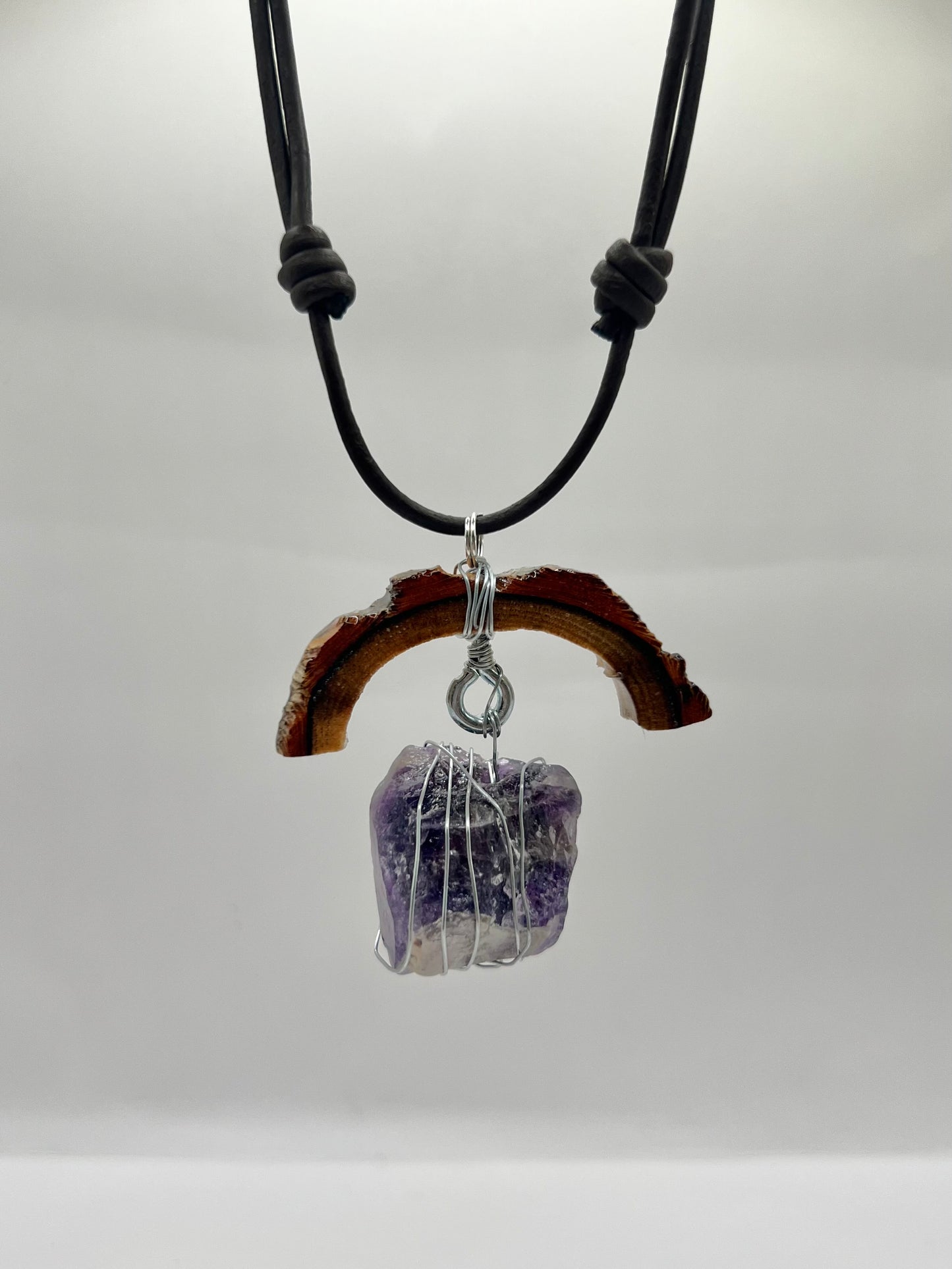 Crescent Moon Amethyst Square Pendant (Resin)