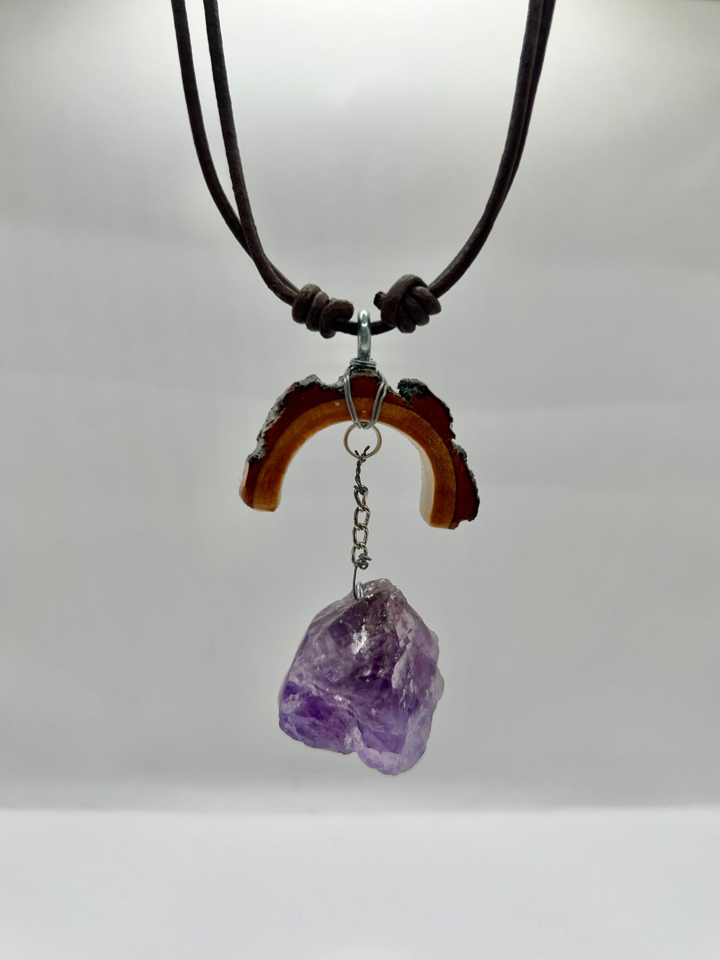 Half Moon Chunky Amethyst Pendant (Resin)