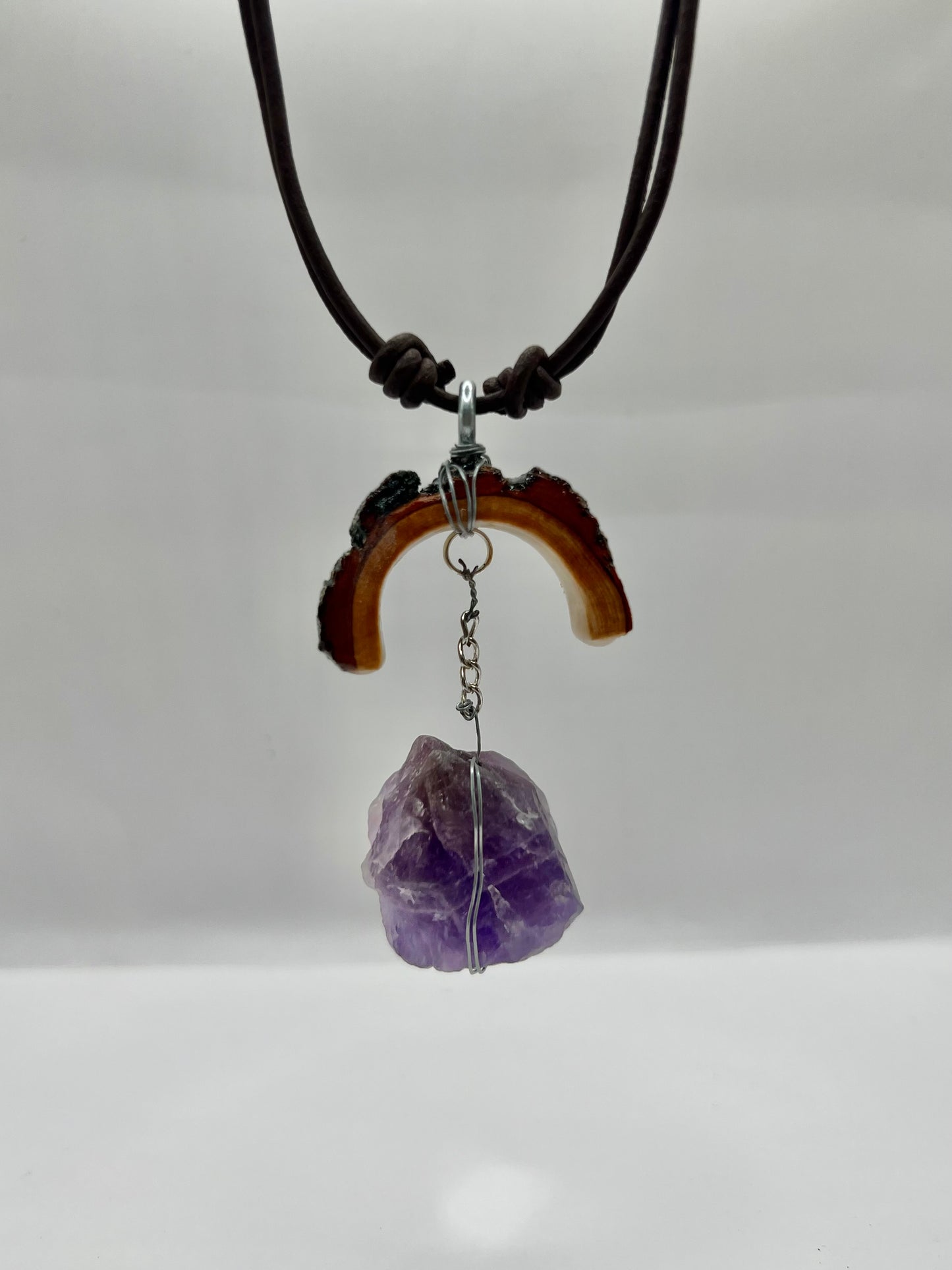 Half Moon Chunky Amethyst Pendant (Resin)