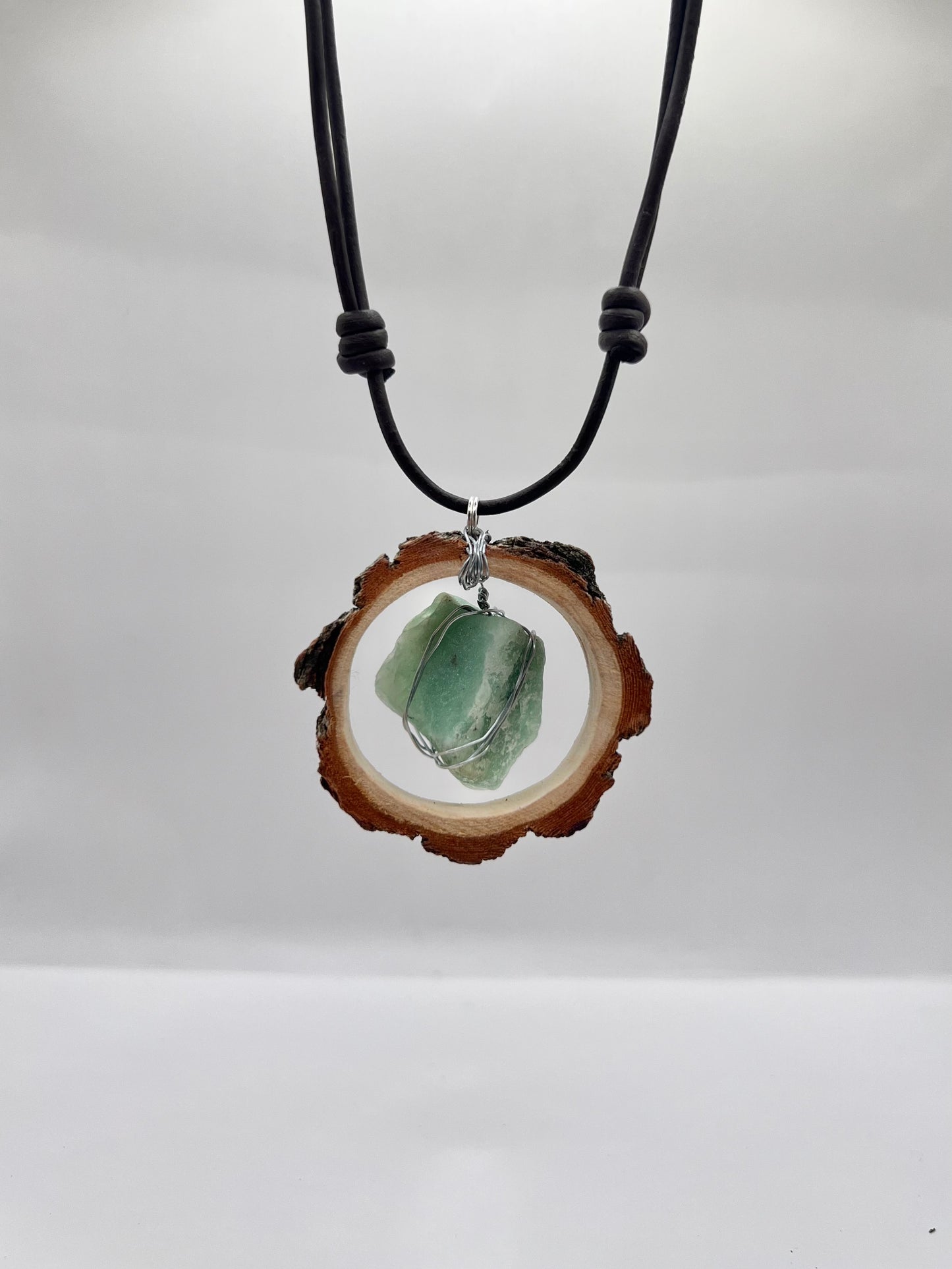 Full Moon Green Aventurine Organic Pendant (Raw)
