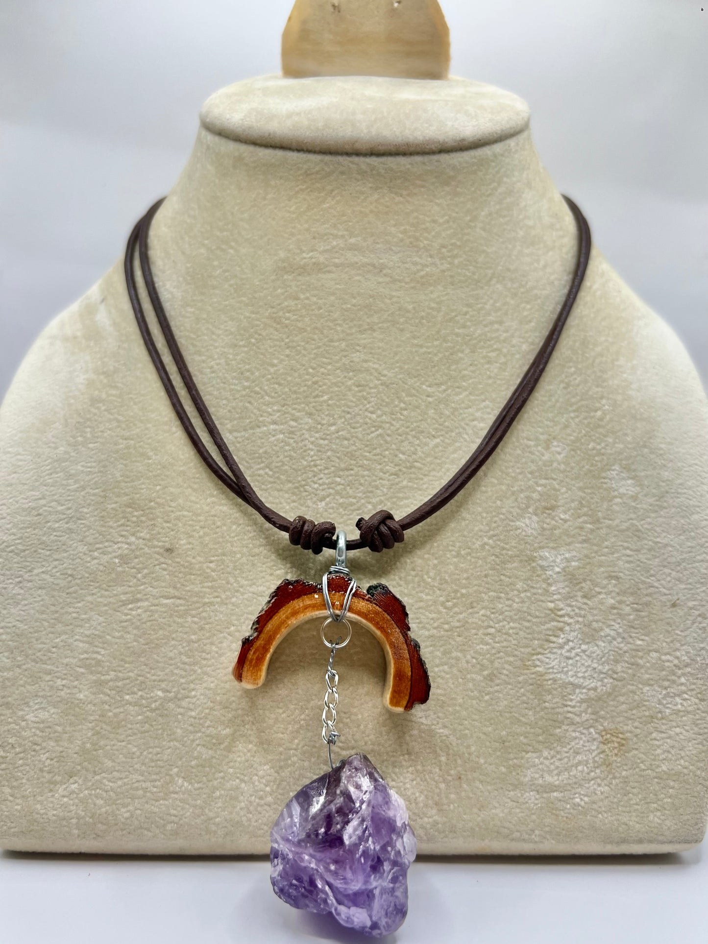 Half Moon Chunky Amethyst Pendant (Resin)