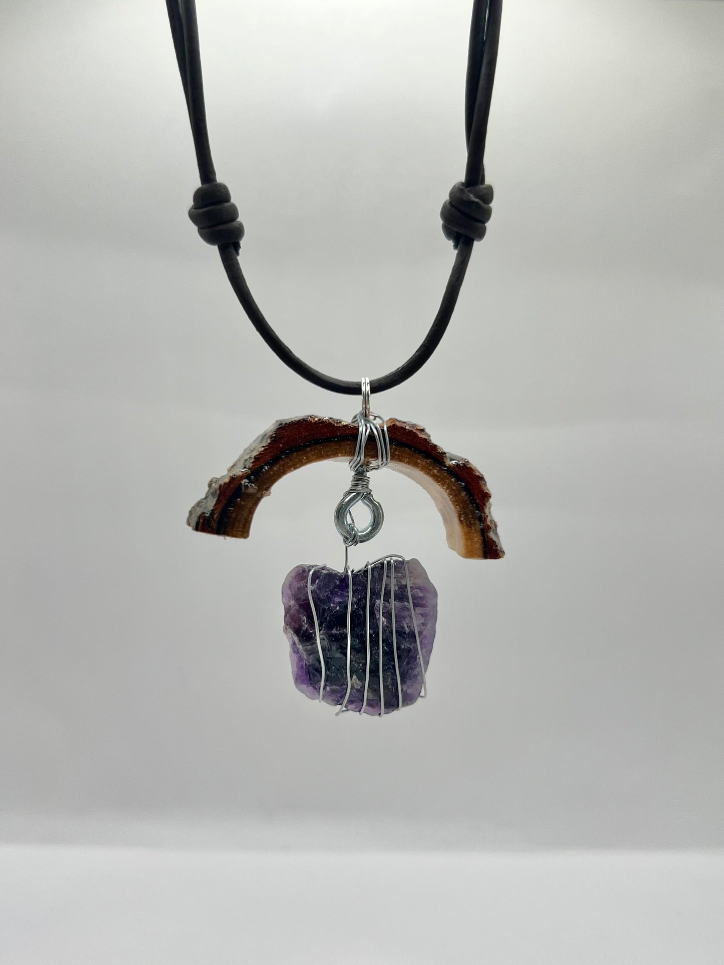 Crescent Moon Amethyst Square Pendant (Resin)