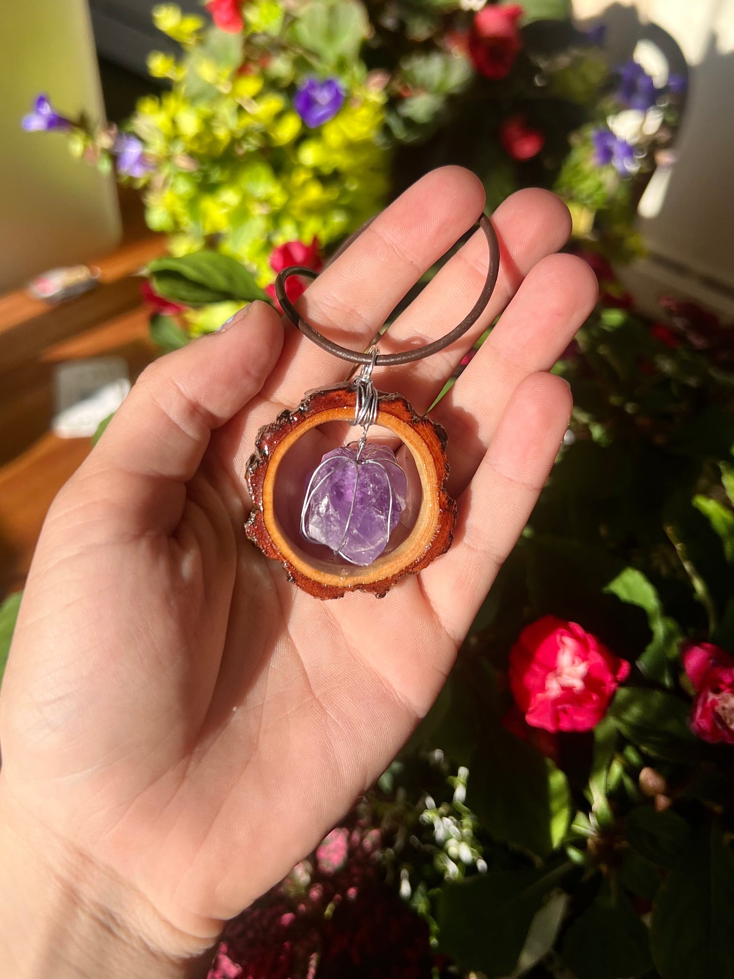 Full Moon Amethyst Pendant (Resin)