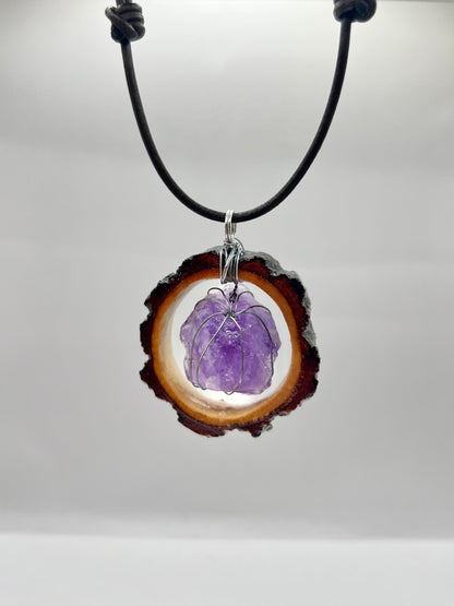 Full Moon Amethyst Pendant (Resin)