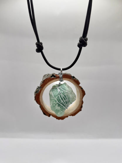 Full Moon Green Aventurine Organic Pendant (Raw)