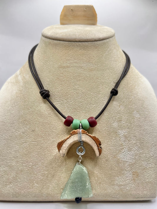 Crescent Moon Green Aventurine Pendant (Raw)