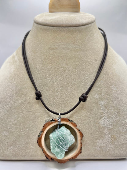 Full Moon Green Aventurine Organic Pendant (Raw)